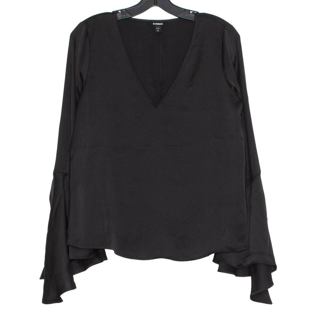 Express Top Bell Sleeve Whimsigoth Witchy Romantic Dark Academia Black Small
